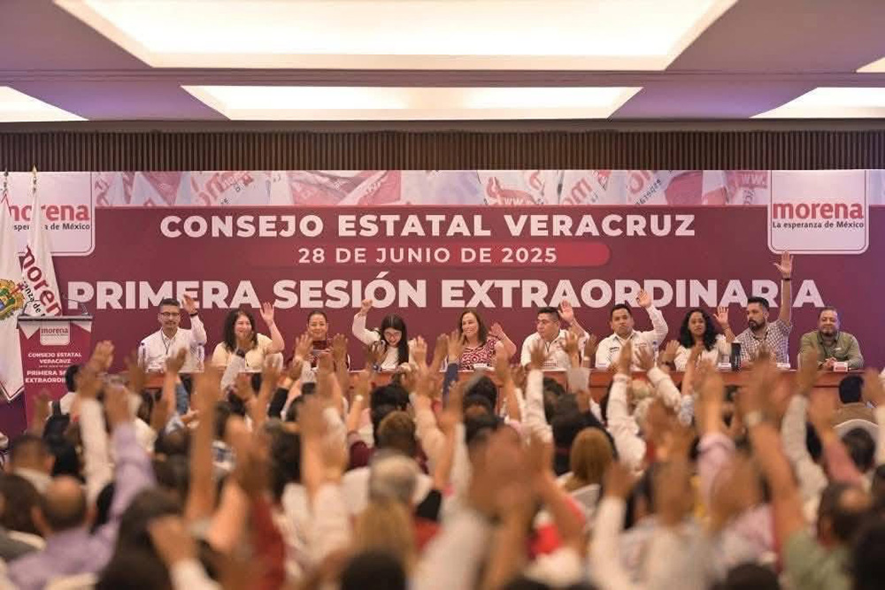 Consejo estatal de Morena Veracruz con Rocío Nahle, enero 2026