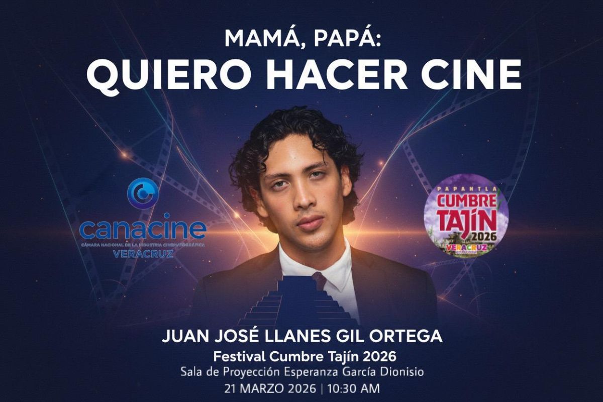 Sala de proyección en Cumbre Tajín 2026 con evento de cine veracruzano y estreno de cortometraje.
