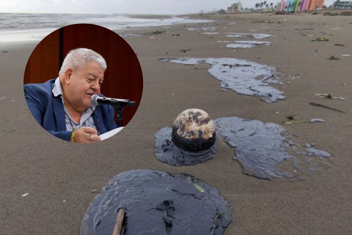 Manchas de hidrocarburos en el Golfo de México que afectan costas del sur de Veracruz.