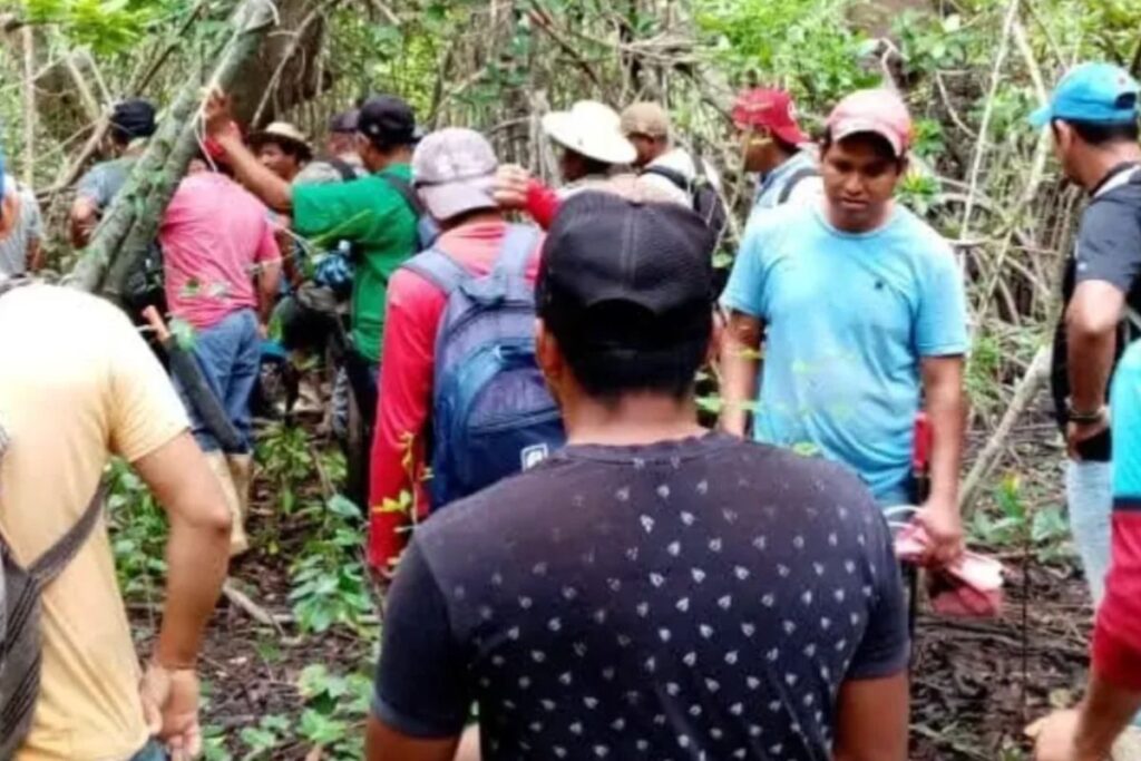 Habitantes limpian la Laguna del Ostión tras derrame de petróleo en el sur de Veracruz.