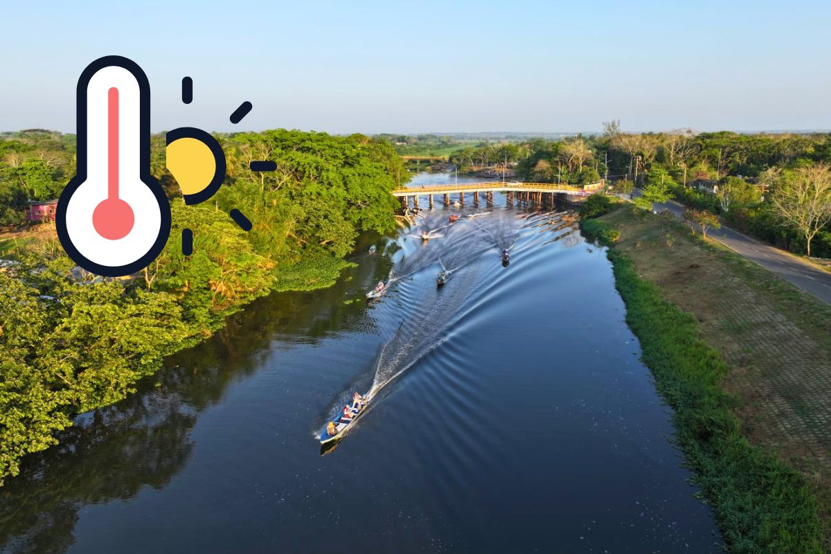 Personas bajo intenso sol en Veracruz durante ola de calor con temperaturas superiores a 40 grados