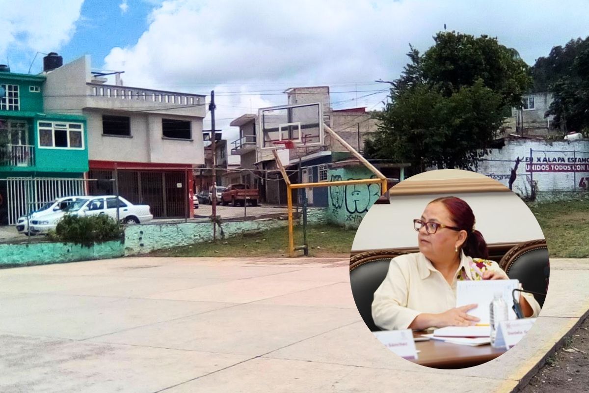 Daniela Griego durante toma de protesta en Xalapa al anunciar rehabilitación de canchas deportivas