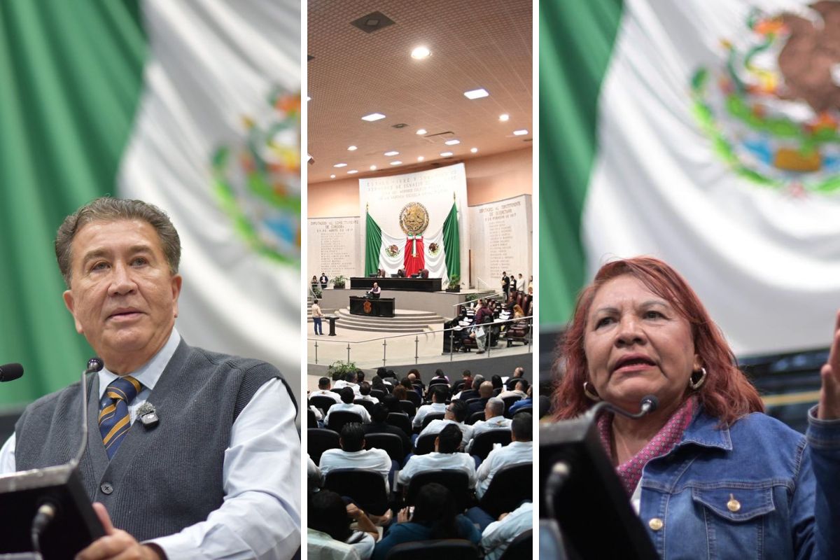 Héctor Yunes y diputada de Morena durante debate en Congreso de Veracruz con intercambio de acusaciones