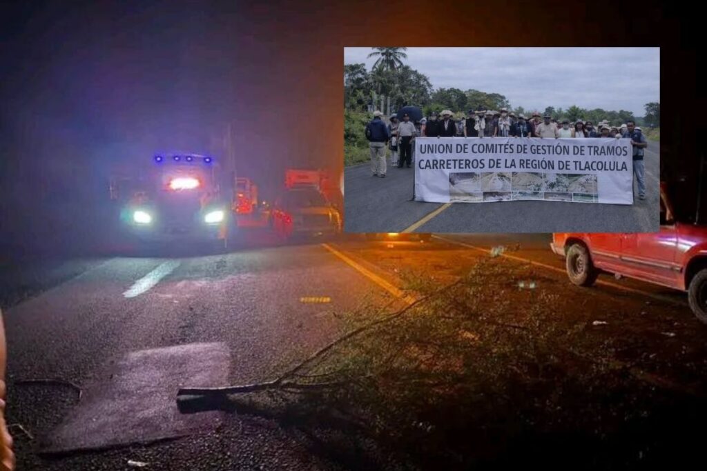 Bloqueo en Álamo Veracruz en entronque Potrero del Llano por obras inconclusas