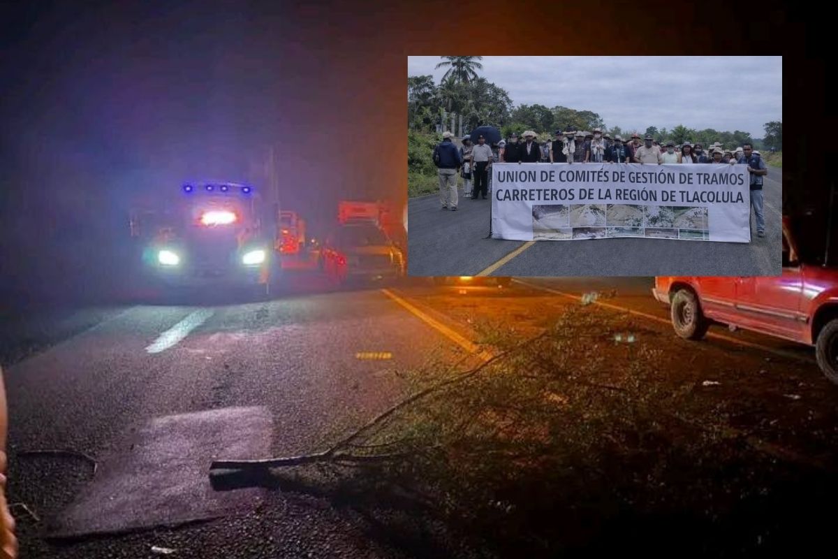 Bloqueo en Álamo Veracruz en entronque Potrero del Llano por obras inconclusas