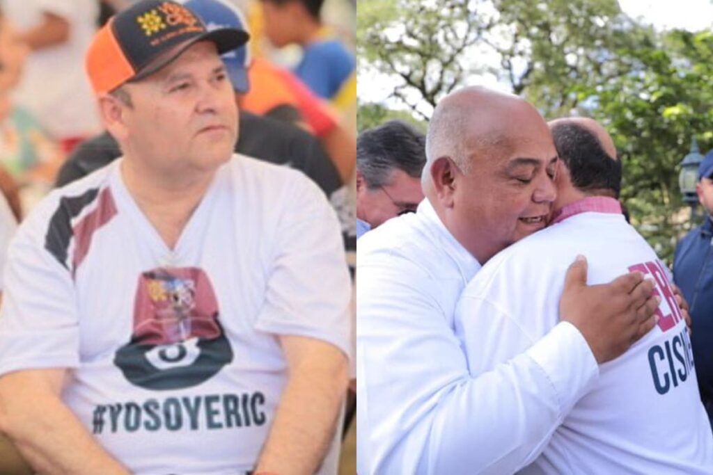 Oscar Guzmán de Paz con camiseta YoSoyEric grupo Bola Ocho Veracruz política