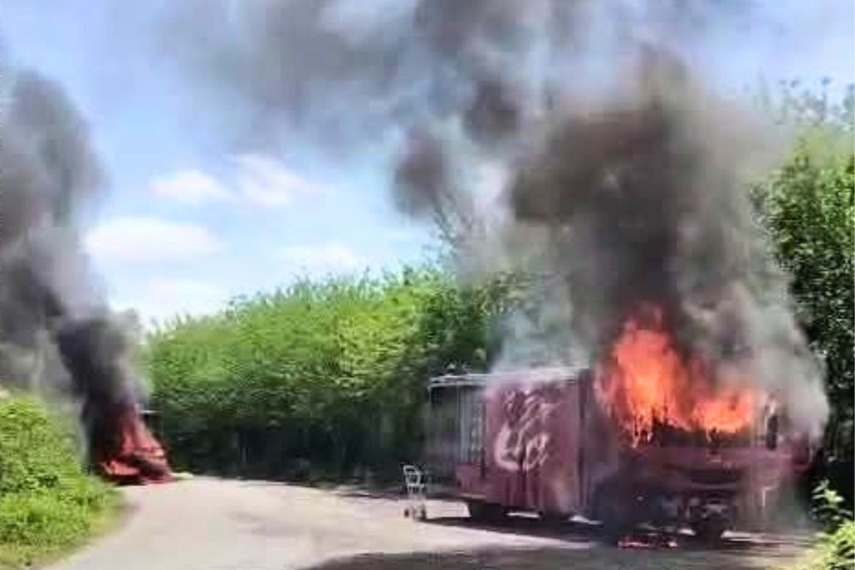 Bloqueos y quema de vehículos en la Huasteca Veracruz. Carreteras afectadas.