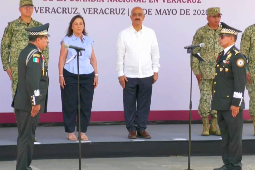 Roberto Bernal Benítez durante toma de posesión como coordinador de la Guardia Nacional en Veracruz