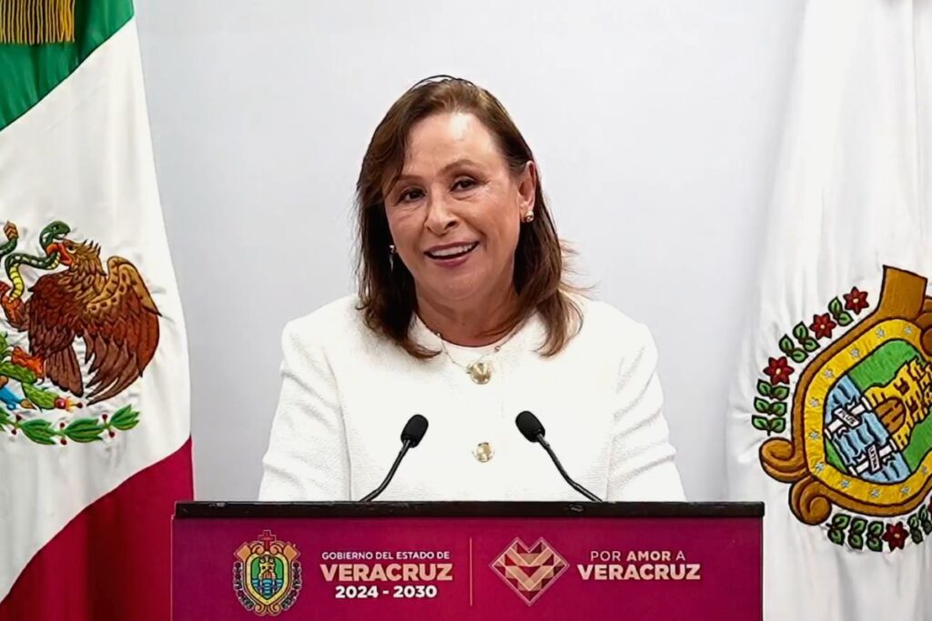Rocío Nahle en la conferencia de prensa