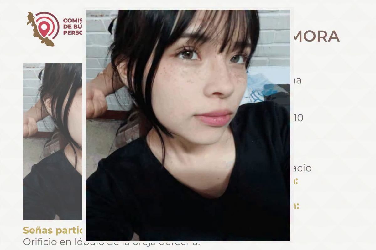Ficha de búsqueda de Gloria Tayli Hernández Mora, adolescente desaparecida en Xalapa desde el 2 de julio de 2026.