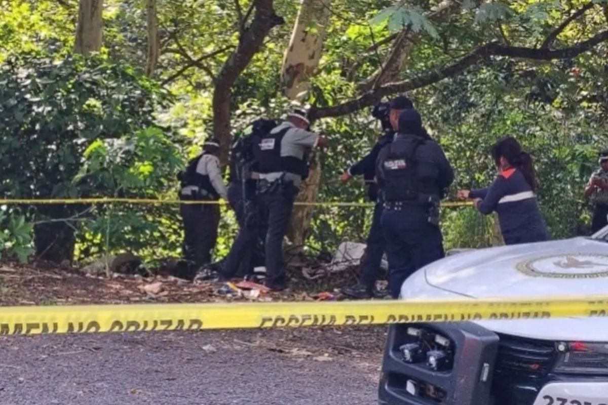 Zona acordonada por autoridades tras hallazgo de cuerpos junto a la autopista Puebla-Veracruz en Huiloapan.