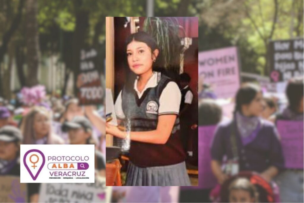 Ficha de búsqueda de Coral López Rosas, adolescente desaparecida en Xalapa, emitida por Protocolo Alba Veracruz.