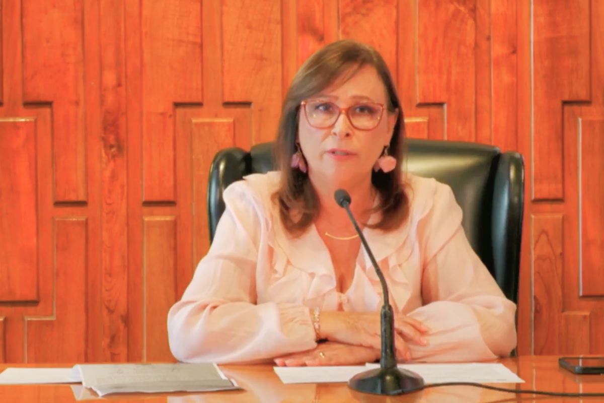 La gobernadora Rocío Nahle durante su conferencia de prensa, donde cuestionó el uso de la tribuna en el Congreso de Veracruz para la confrontación política.