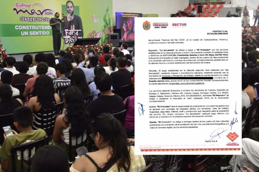 Farid Dieck durante su conferencia en el Festival del Mar, en Coatzacoalcos, Veracruz.