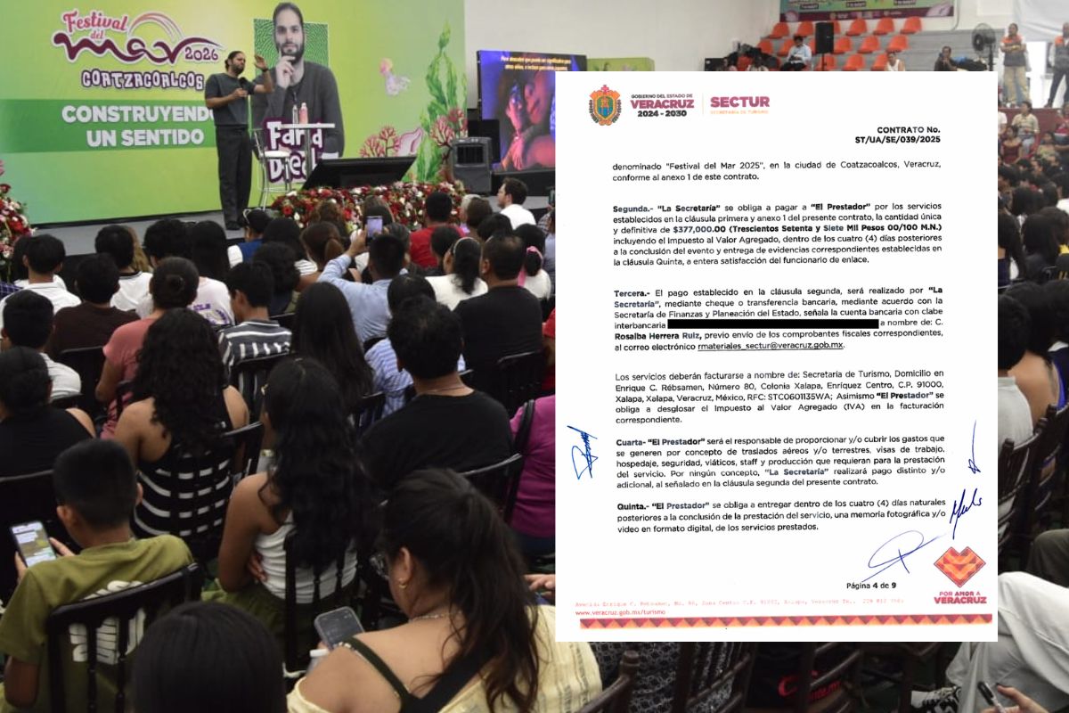 Farid Dieck durante su conferencia en el Festival del Mar, en Coatzacoalcos, Veracruz.