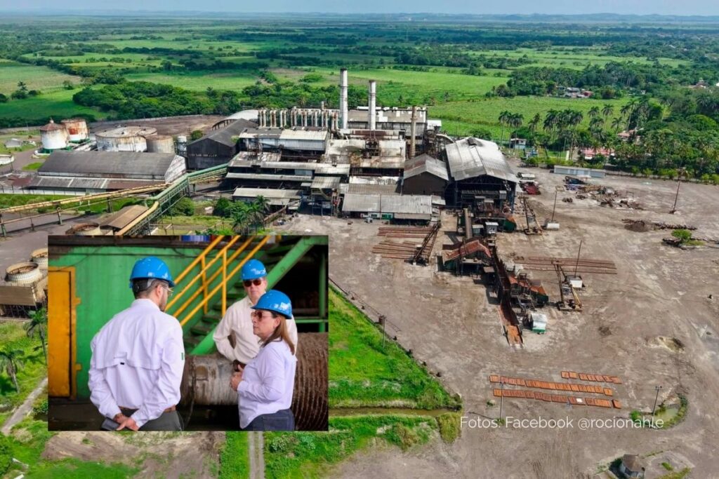 Rocío Nahle, gobernadora de Veracruz, recorre las instalaciones del Ingenio San Pedro en Lerdo de Tejada.