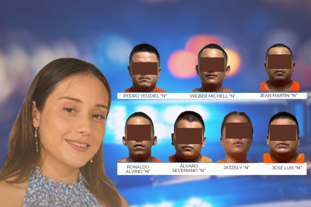 Los 7 presuntos integrantes de una célula delictiva imputados por la desaparición de Karime Argüelles Aguilar en Poza Rica.