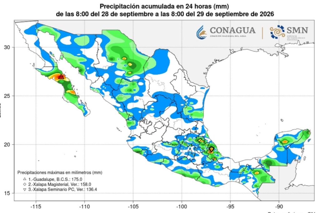 La lluvia intensa durante el temporal de septiembre.