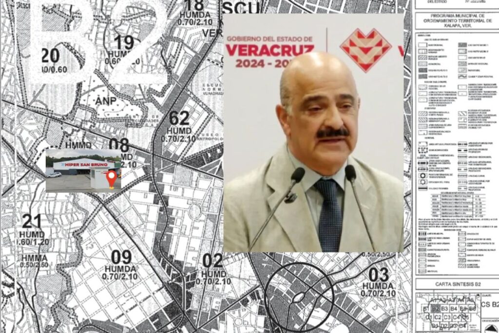Ricardo Ahued Bardahuil, secretario de Gobierno de Veracruz, durante una conferencia de prensa en Palacio de Gobierno.