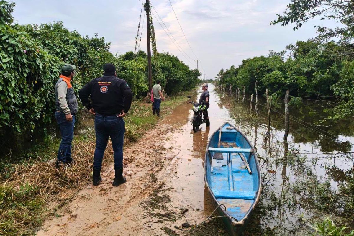Presa Canseco, en Catemaco, Veracruz, donde Conagua realiza un desfogue controlado