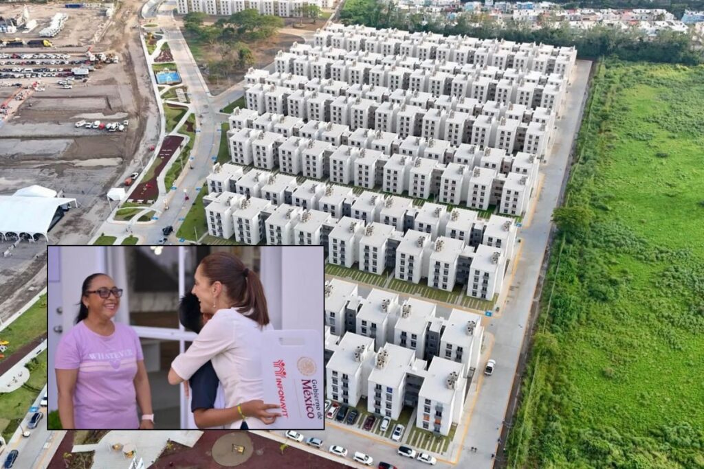 Entrega de llaves de viviendas del programa Vivienda para el Bienestar en Tejería, Veracruz.