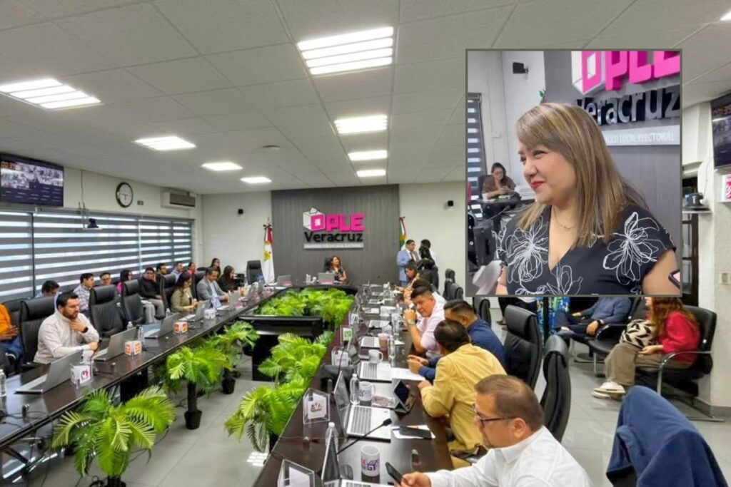 Consejo General del OPLE Veracruz durante la presentación de la convocatoria para los consejos distritales.
