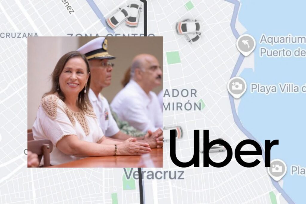Conductores de aplicaciones de transporte durante una manifestación frente al C5 de Boca del Río.