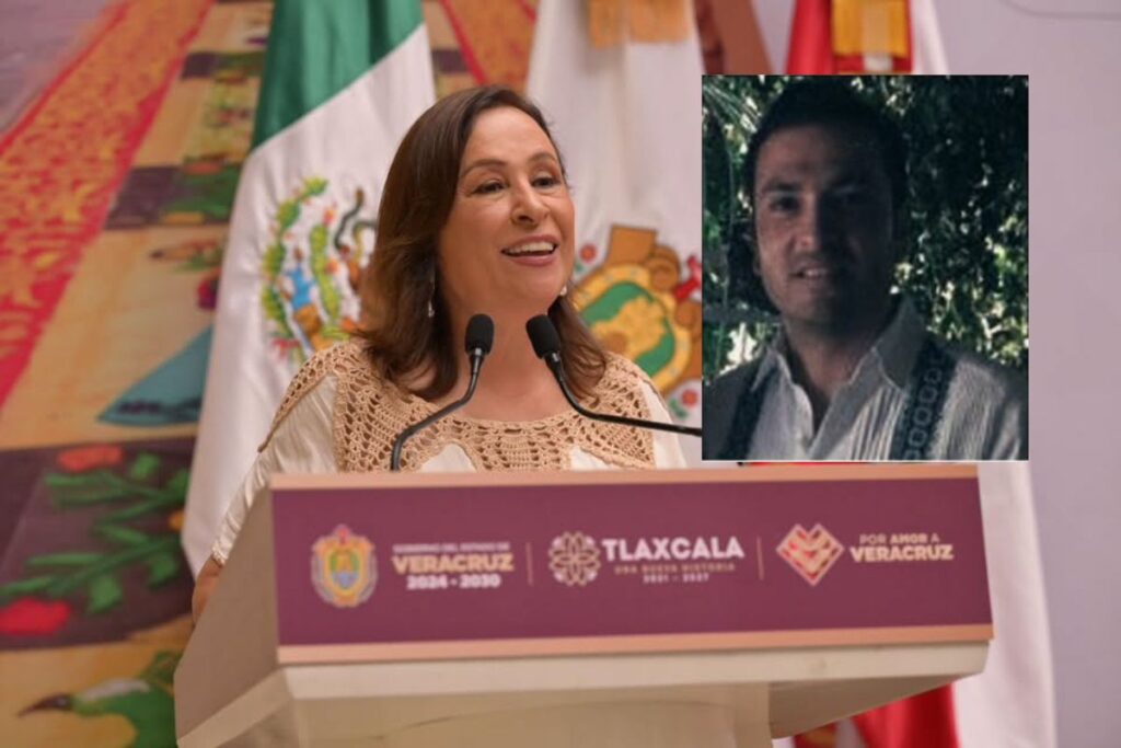 La gobernadora de Veracruz, Rocío Nahle García, durante una entrevista.