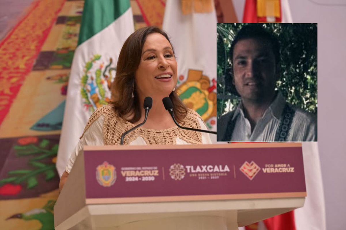 La gobernadora de Veracruz, Rocío Nahle García, durante una entrevista.